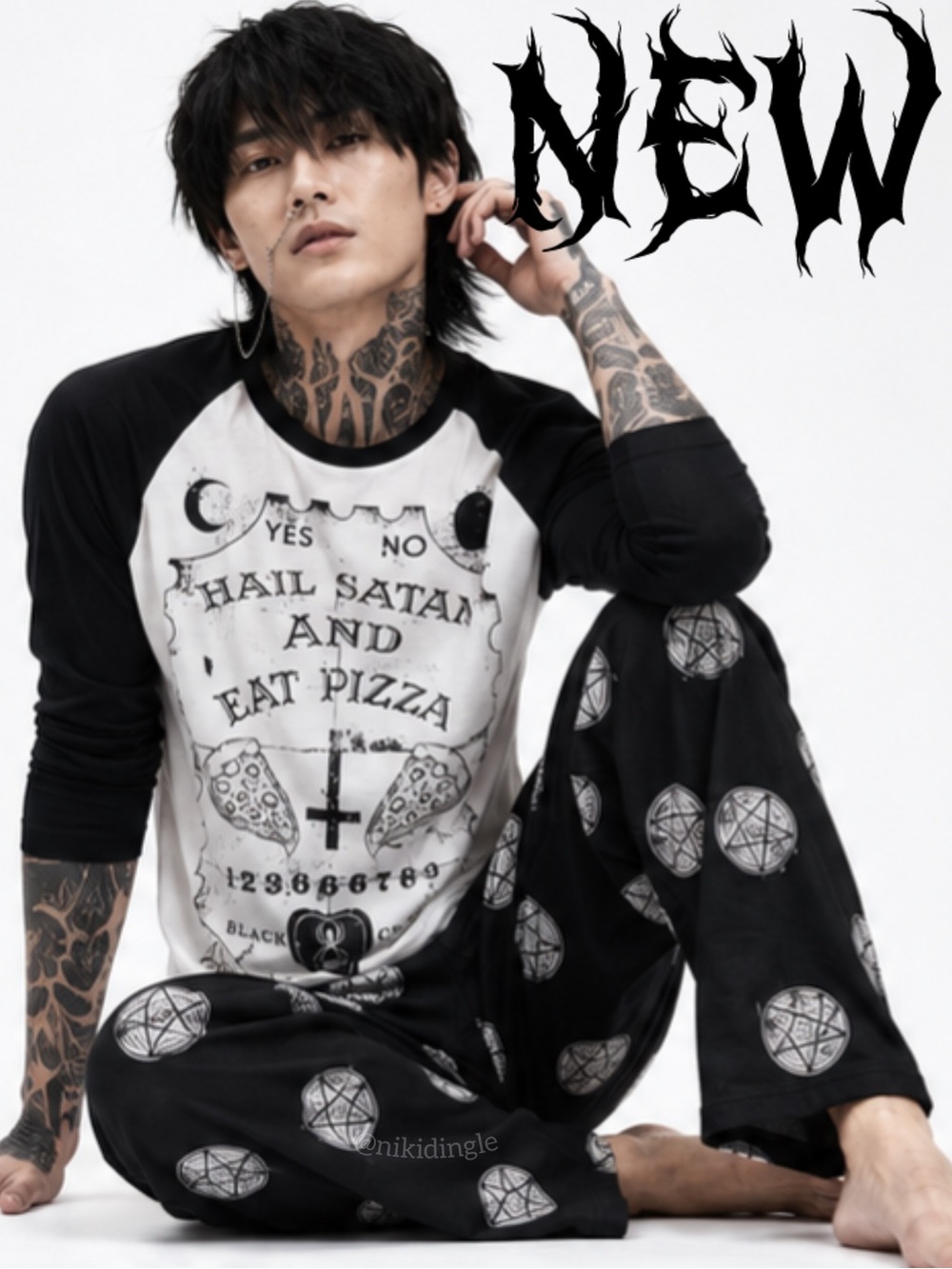 Blackcraft Cult Pizzagram Pajama Set M Goth Punk Pentagram Hail Satan Ouija M